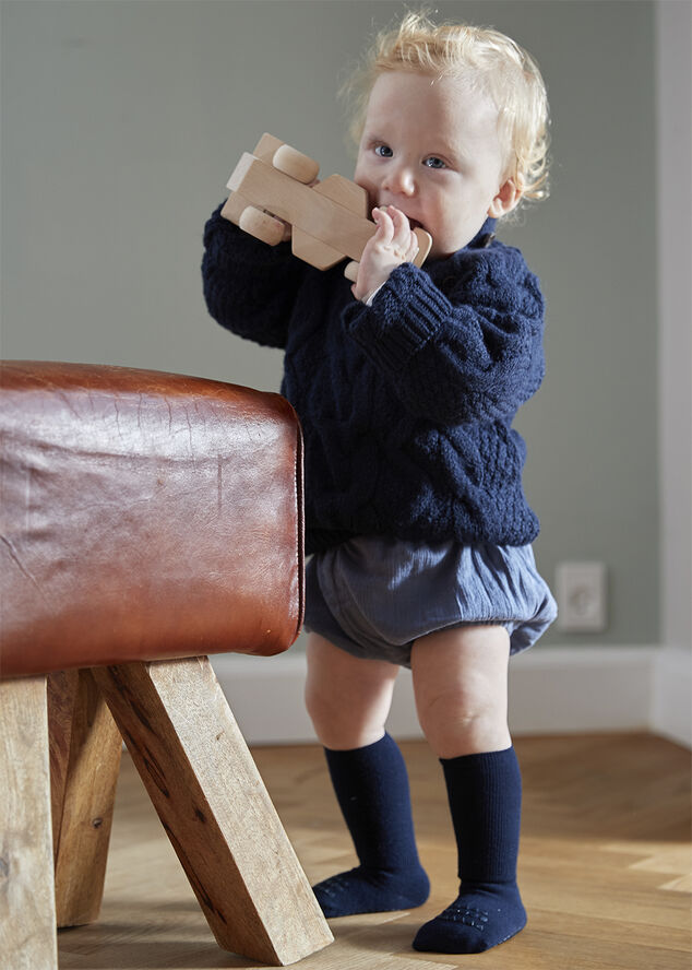 GoBabyGo Skridsikre Strømper Bambus Dark blue
