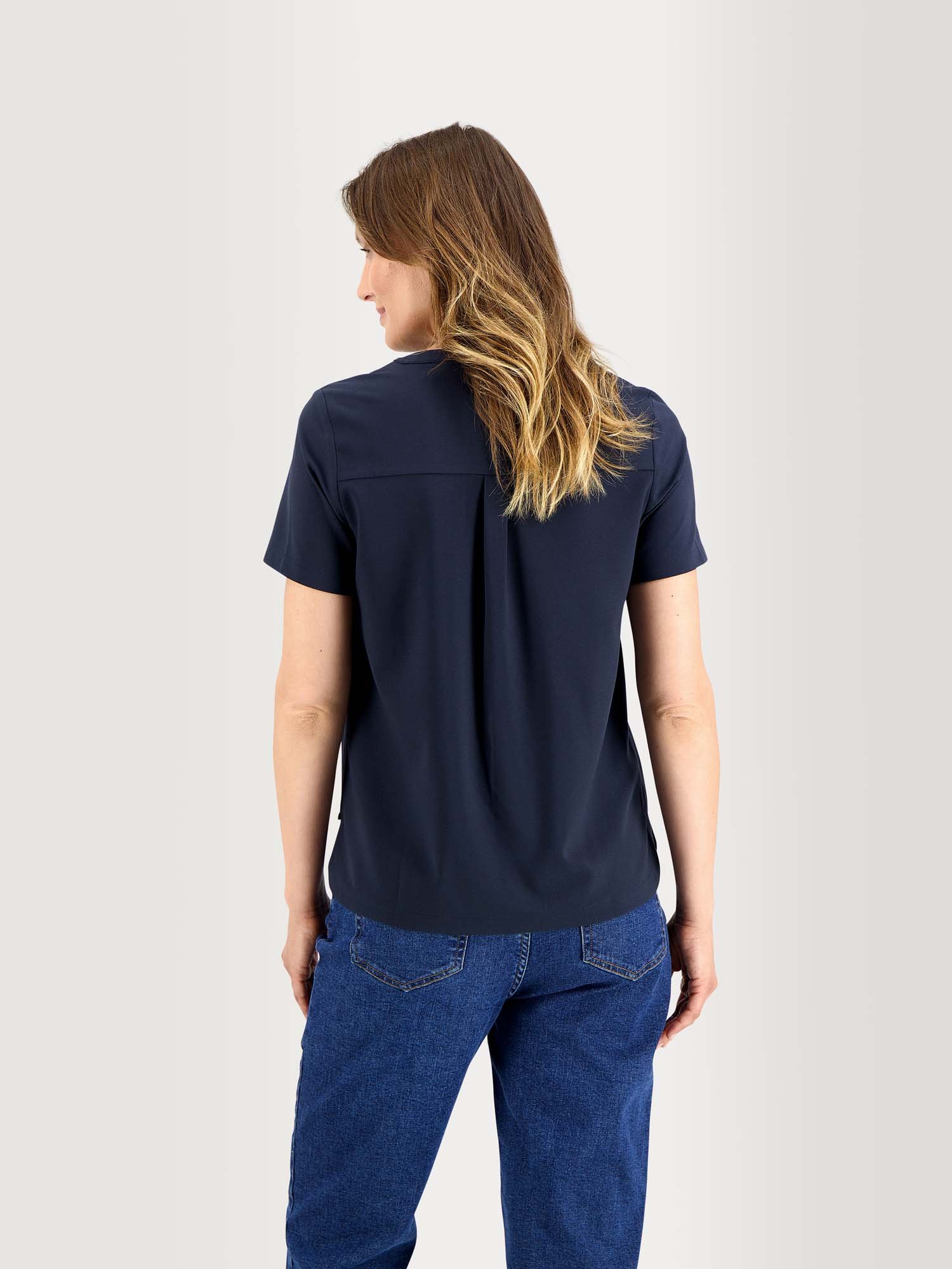 Blouse Femme Légère En Crêpe Marine