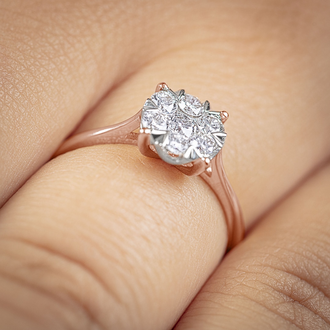 0.49 Karat Diamanten Verlobungsring 750/18 K Roségold