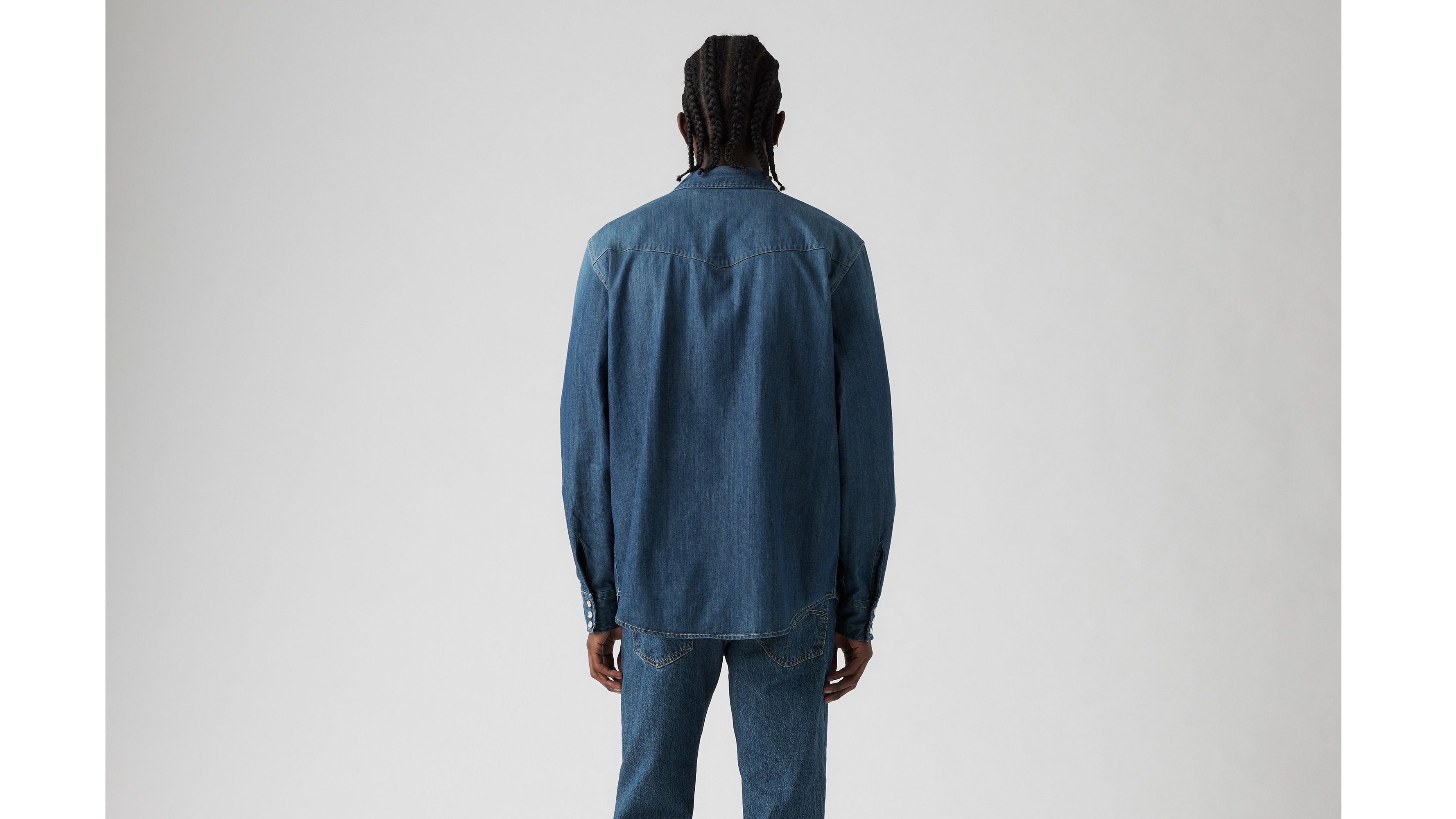 Chemise Western Sawtooth Relaxed - Hanson Med Indigo - Bleu