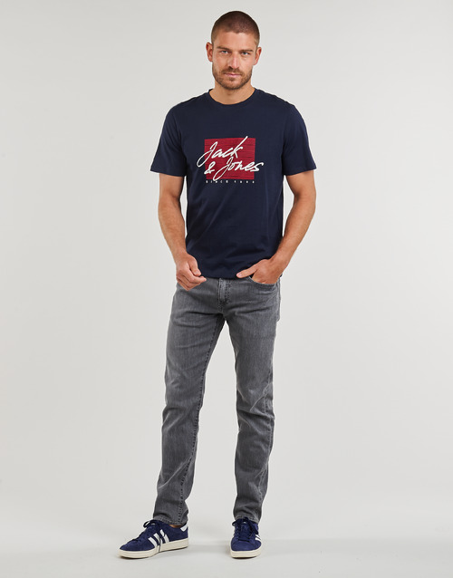 Jack & Jones - JJZURI TEE SS CREW NECK - Marine
