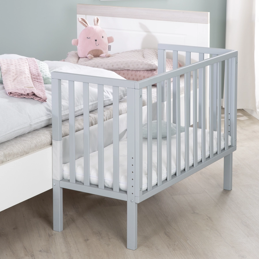 roba Beistellbett safe asleep® 2 in 1 taupe + Matratze