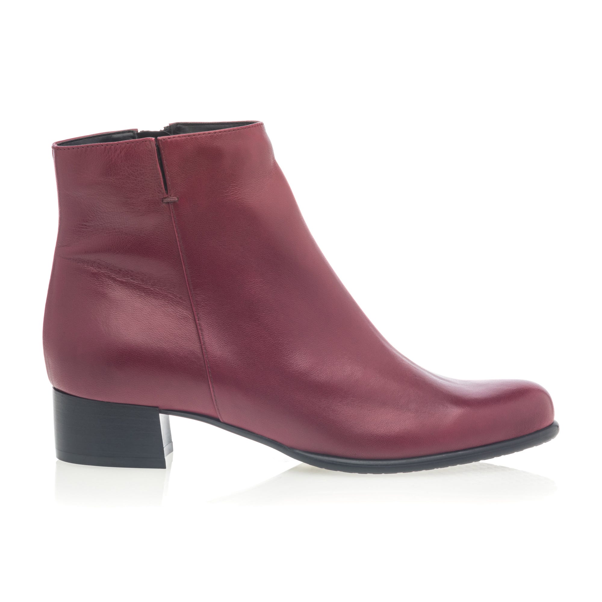 Bottines Femme en cuir rouge