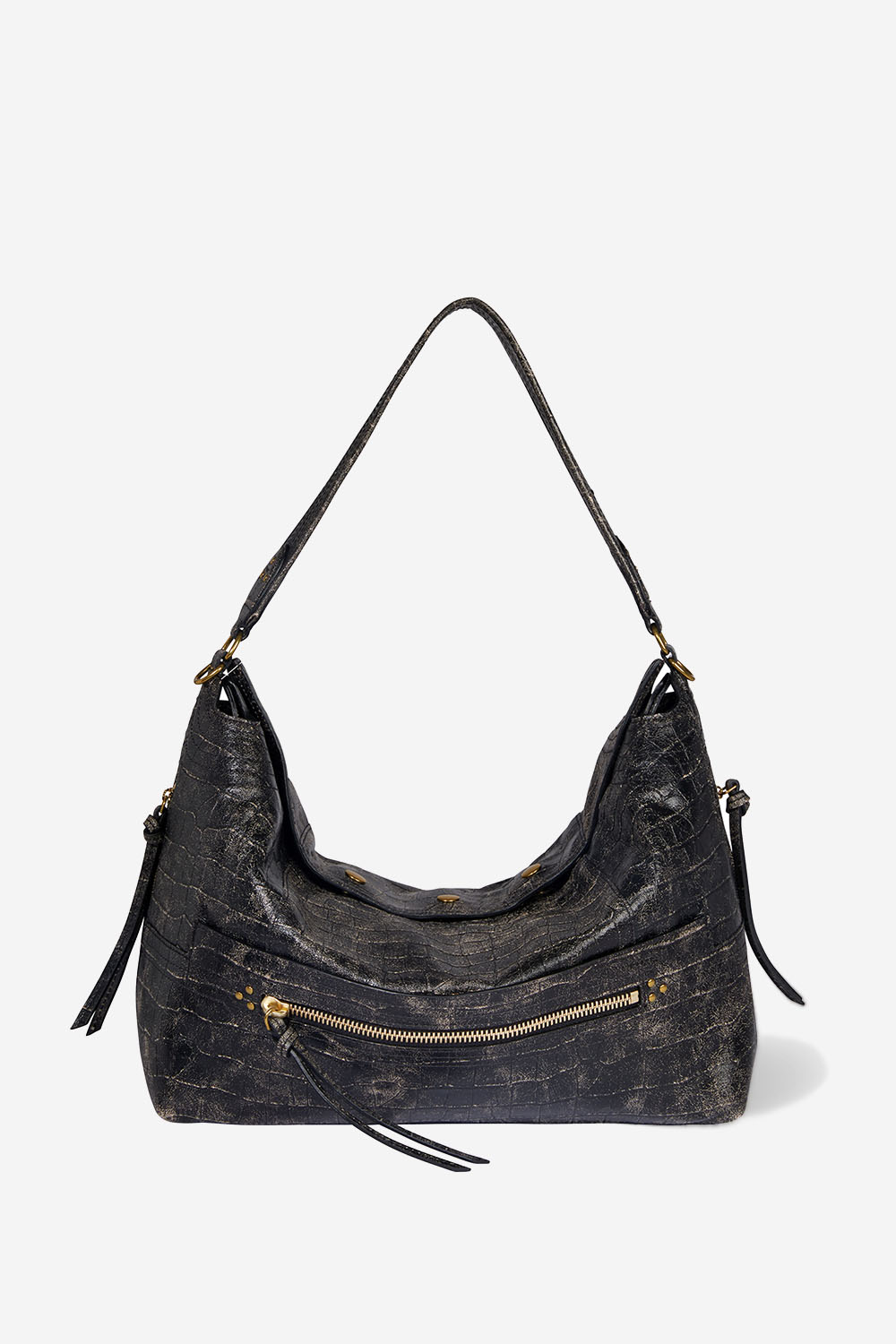 Lucky hobo large croco leather crossbody