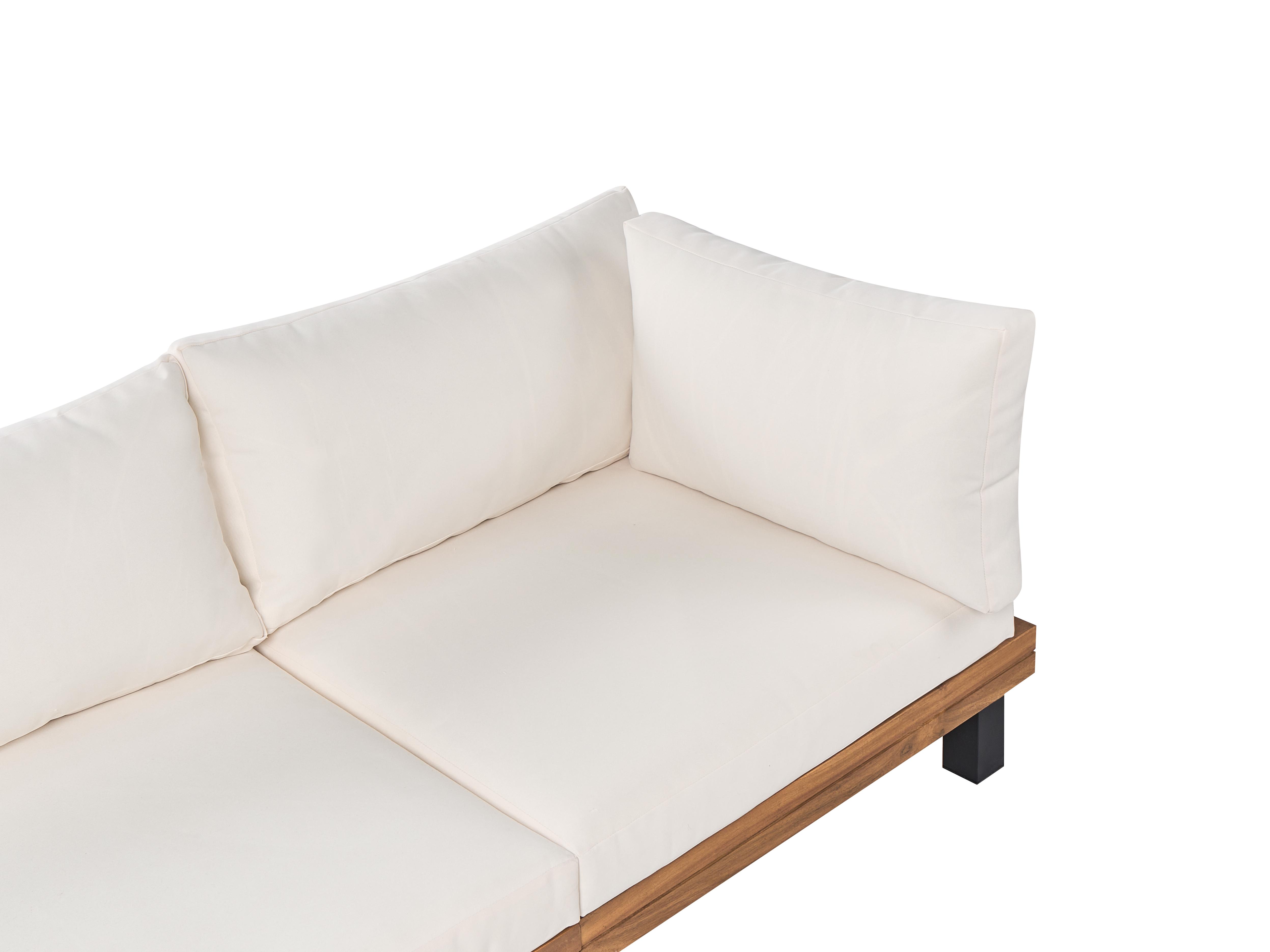 Tuin hoekloungeset met tafel 5-zits FRAZZANO Gecertificeerd acaciahout Gebroken wit