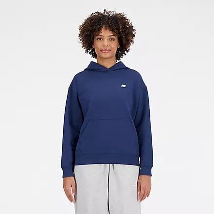 New Balance Sweat à Capuche Athletics French Terry - Bleu Marine Femme