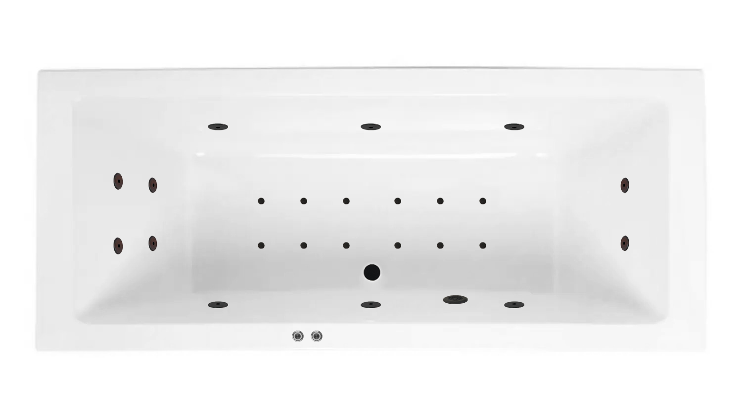 Lambini Designs Cube bubbelbad 170x75cm elektronisch 6 4 2 hydrojets en 12 aerojets zwart