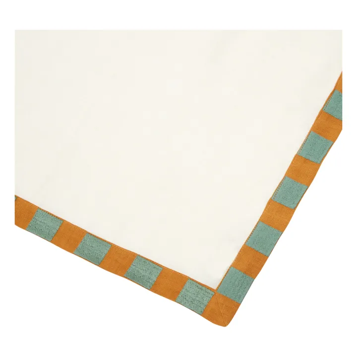 Tressé Serviette de table Damier en lin | Ecru