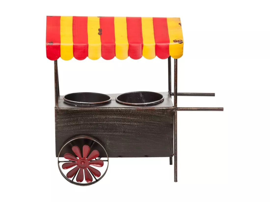 Chariot porte-plantes en métal 37,5x21x37h