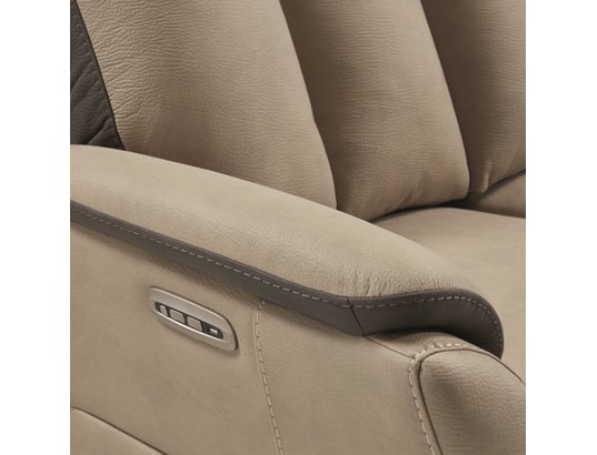 CONCEPT1 - Canapé tissu Paris beige 2 places électrique + fauteuil elect