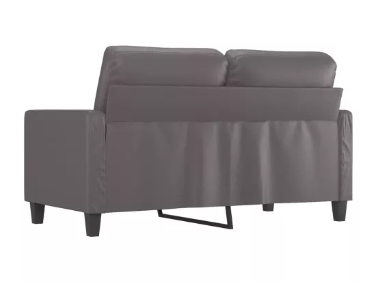 Canapé à 2 places Gris 120 cm Similicuir
