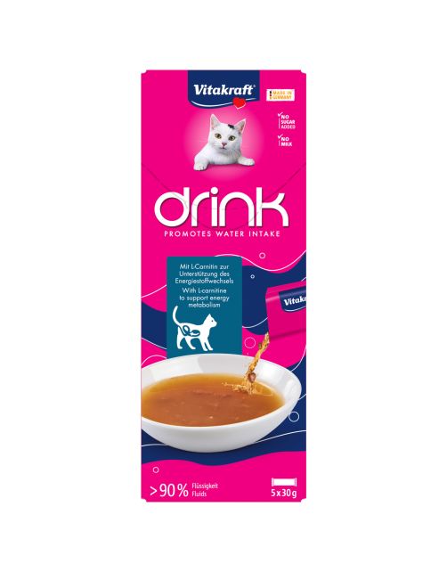 Vitakraft Drink Zalm Met L-Carnitine - Kattensnack - Zalm 5x30 g