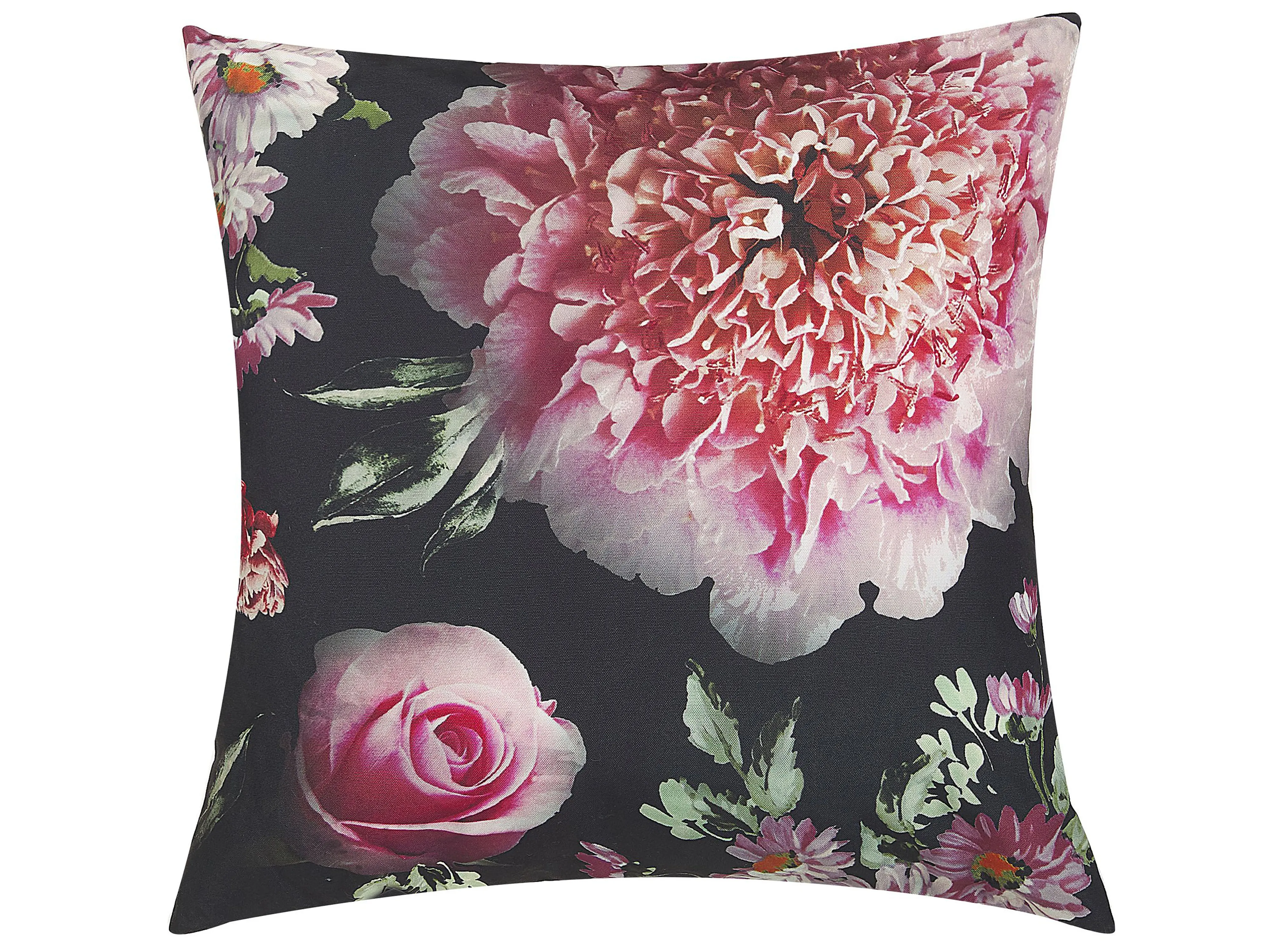 Set van 2 sierkussens HEDERA 45 x 45 cm Zwart bloempatroon