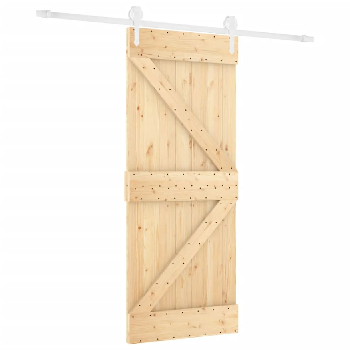 vidaXL Porte coulissante en pin massif - 80x210 cm