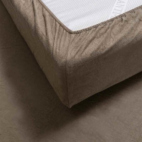 Hoeslaken Flanel - Topper - Truffel