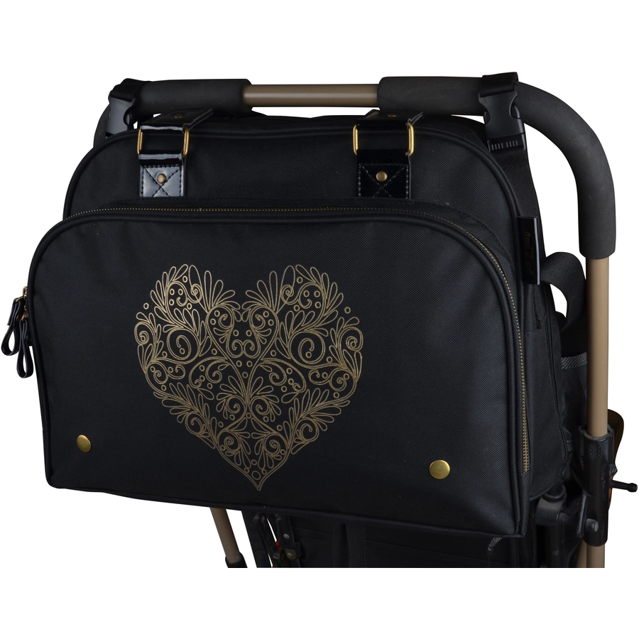 BABY ON BOARD Wickeltasche Premium Tattoo & Liebe Schwarz