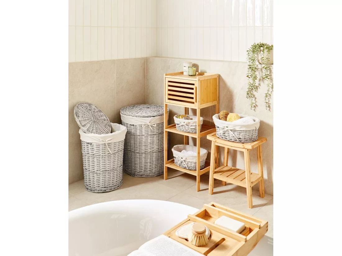 Lot de 5 paniers en saule blanc VAKARI