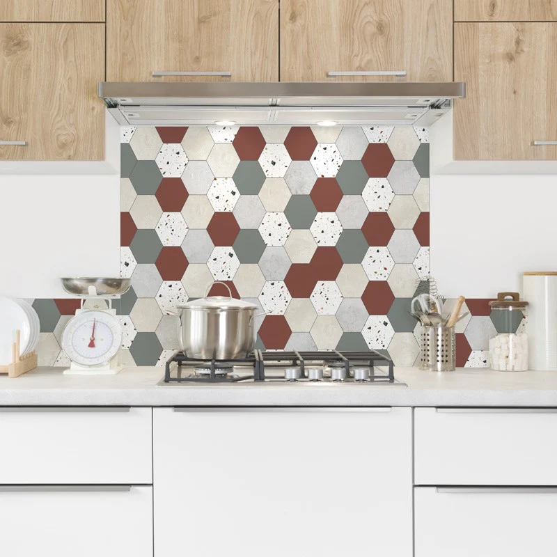 Crédence cuisine Bandeau ALU lot de 2 L 90xH 20cm - MIX & TERRAZZO 99d