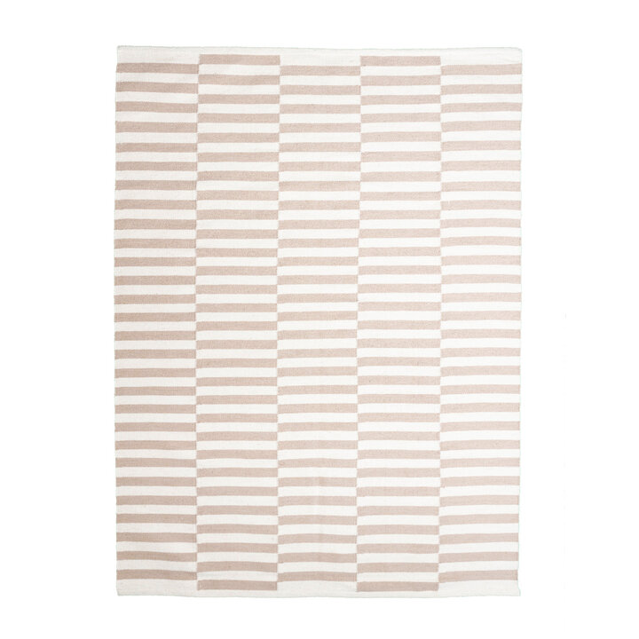 Katoenen vloerkleed - Dazzle Blocks Beige/Wit