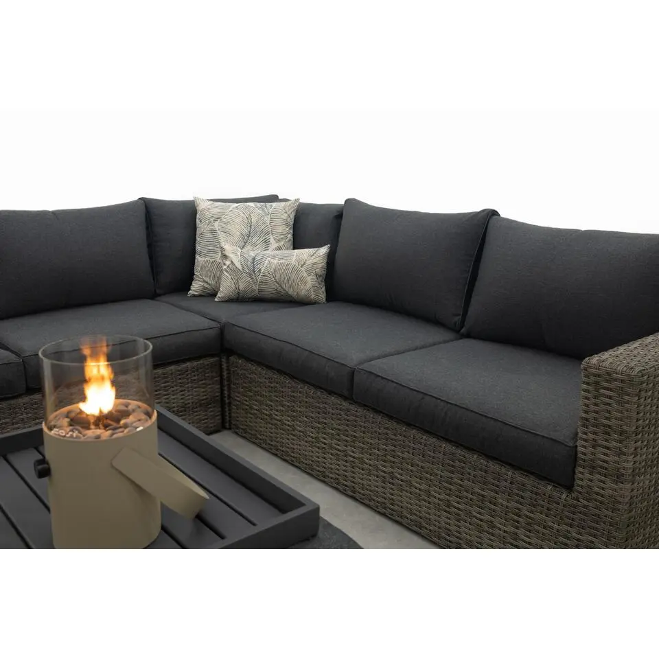 Atlanta wicker loungeset 5-delig – Organic grey - Garden impressions