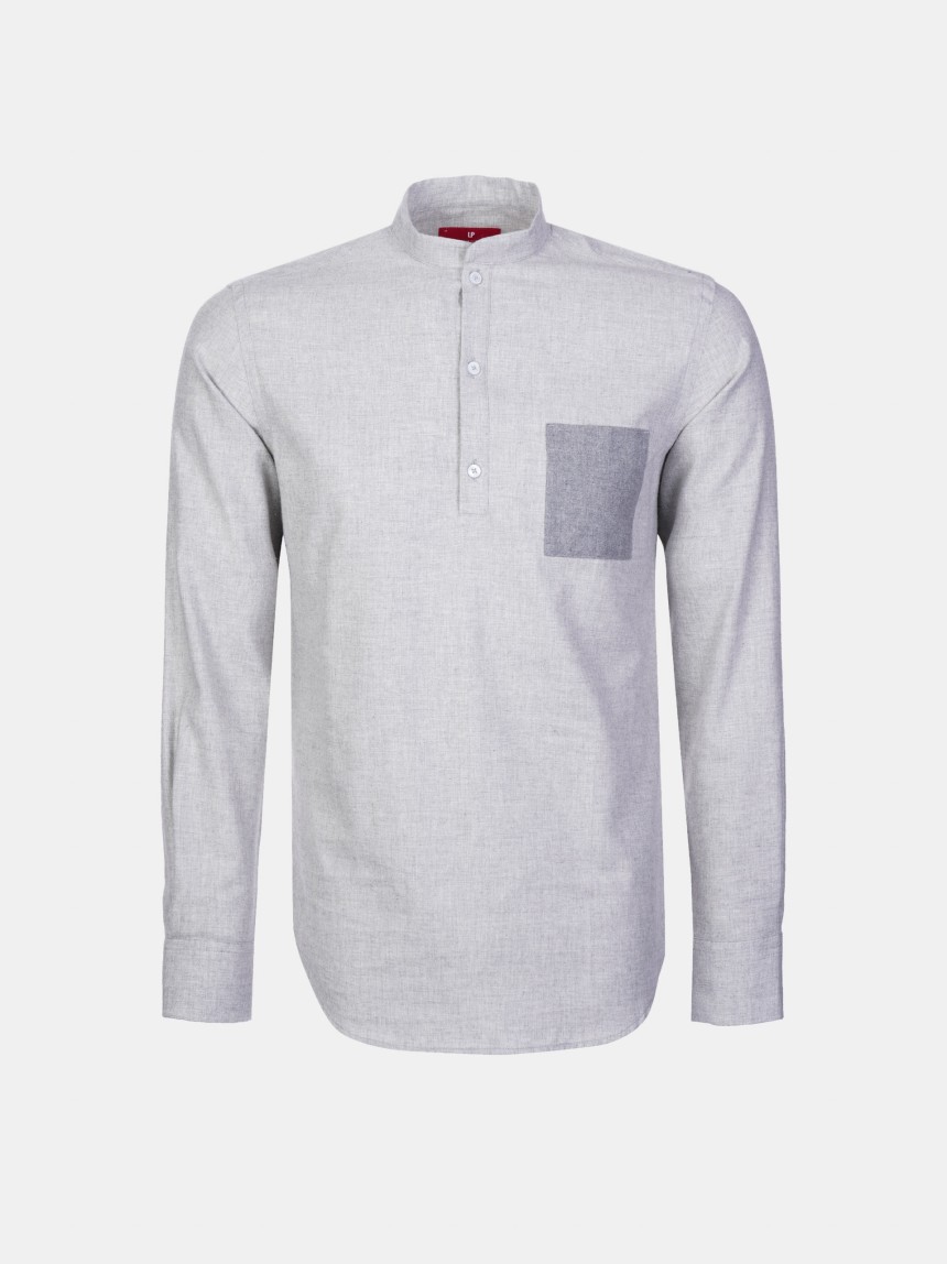 Camisa slim fit gola mao