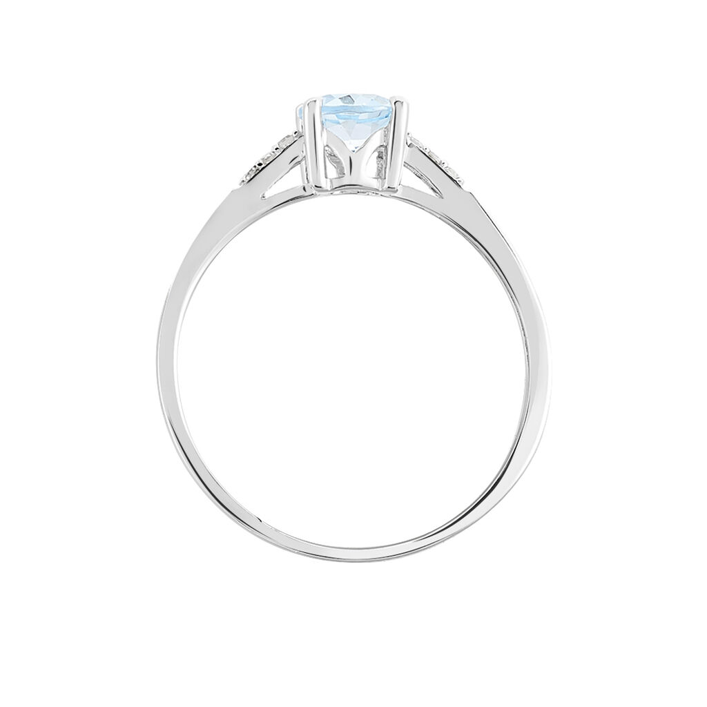 Bague Tarente Or Blanc Topaze Et Oxyde De Zirconium