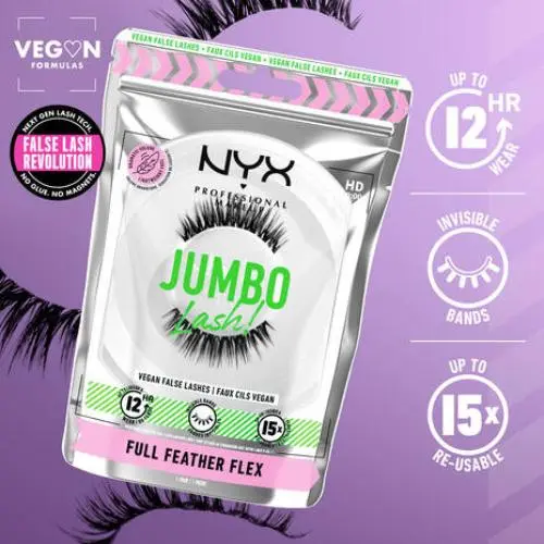 Jumbo Lash Vegan Reusable False Lash Full Feather Flex
