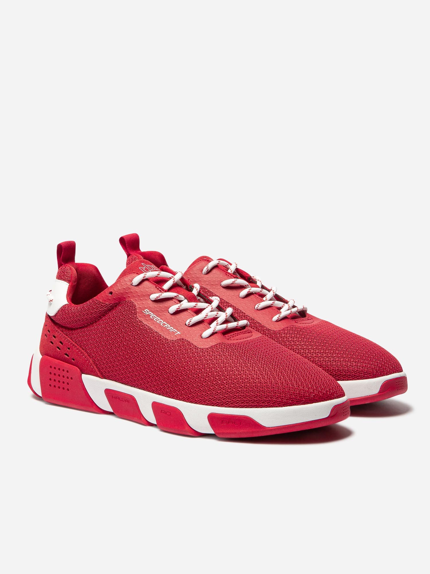 Baskets Homme Semelle Textile Recyclé Rouge
