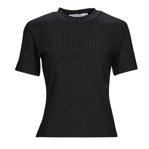 Calvin Klein Jeans - RIB SHORT SLEEVE TEE - Noir