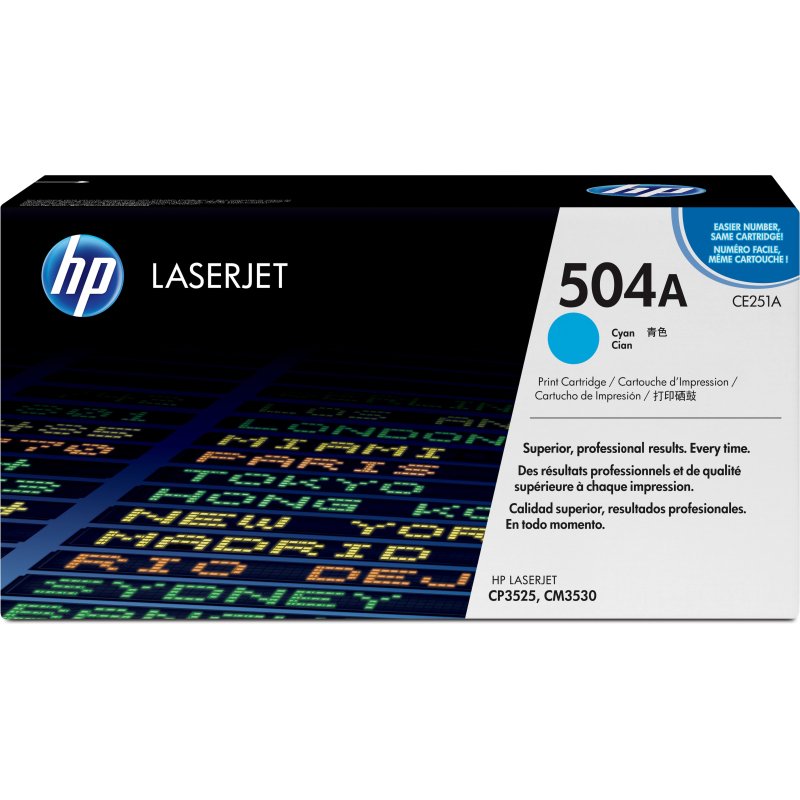 HP 504A toner LaserJet cyan authentique