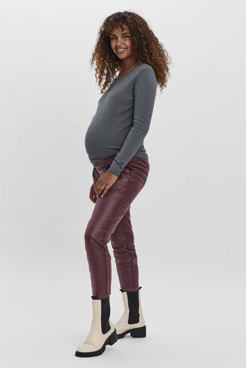 VERO MODA MATERNITY gebreide zwangerschapstrui grijsgroen