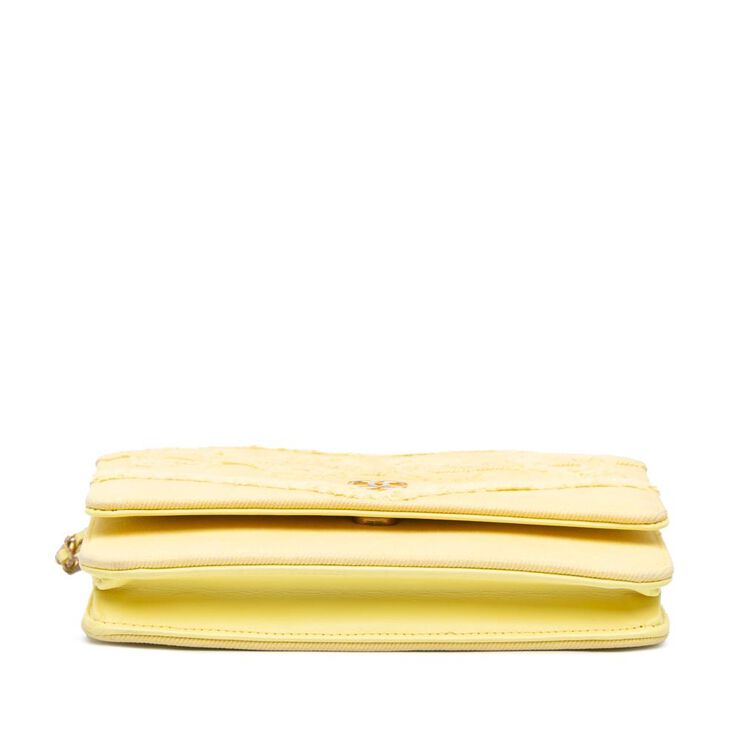 Chanel Vintage Chanel Wallet On Chain Yellow