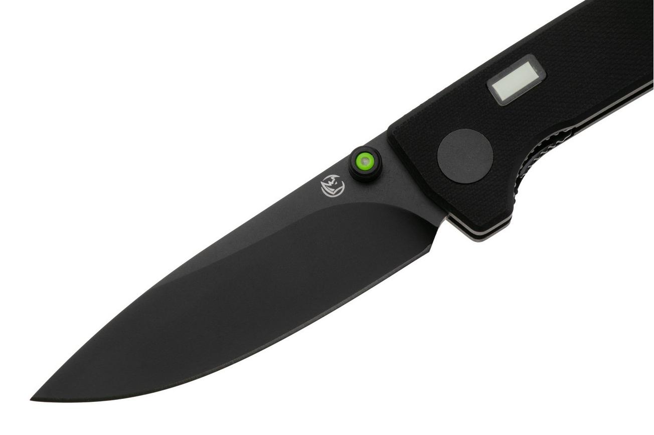 Glow Rhino Fermi FERMI-XG-GG, PVD D2, Black G10 Green Thumbstud, zakmes