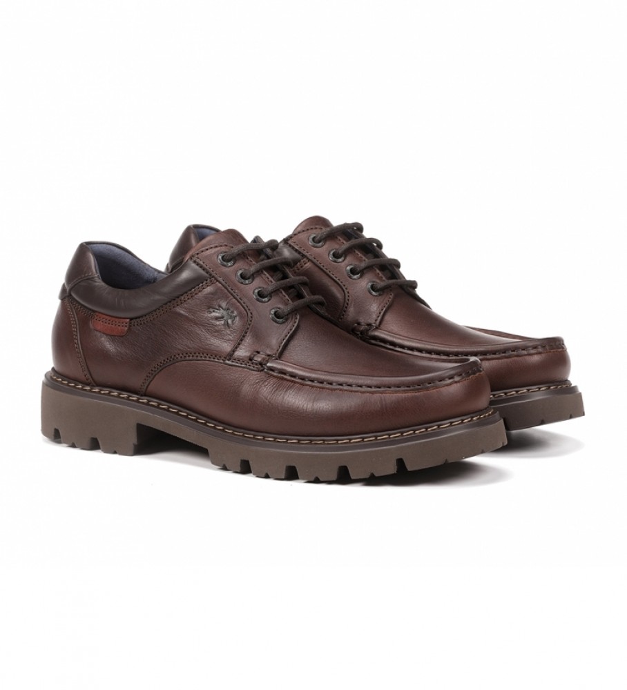 Sapatos de couro Fluchos F1320 marrom médio
