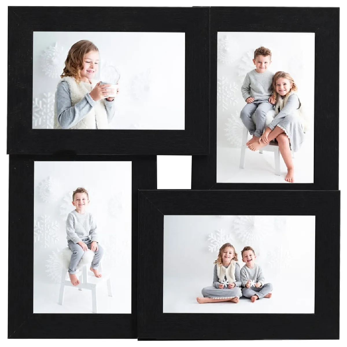 VIDAXL Collage de Cadres Photo 4 pcs 13x18 - Noir