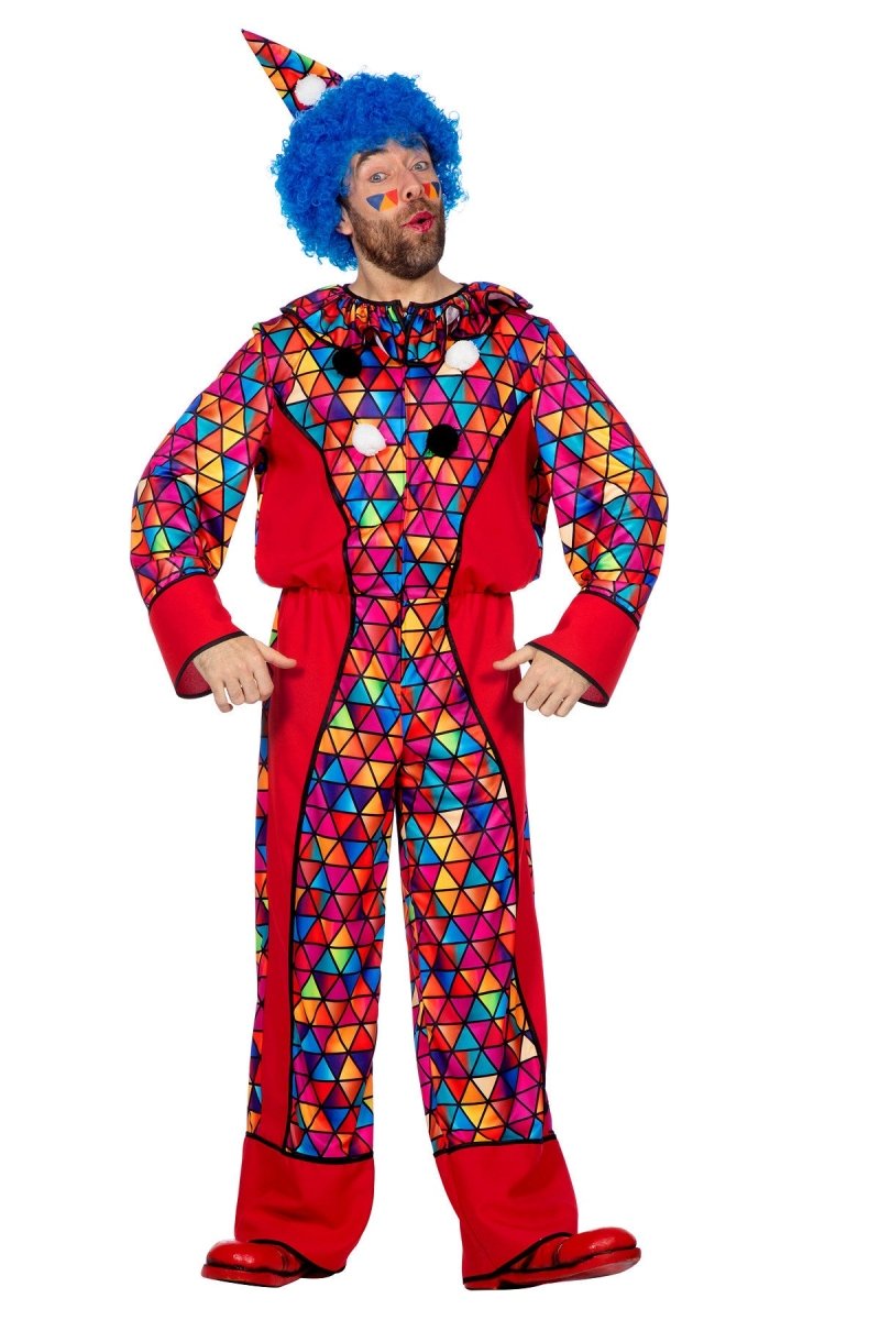 Clownspak Blauw Rood Heren