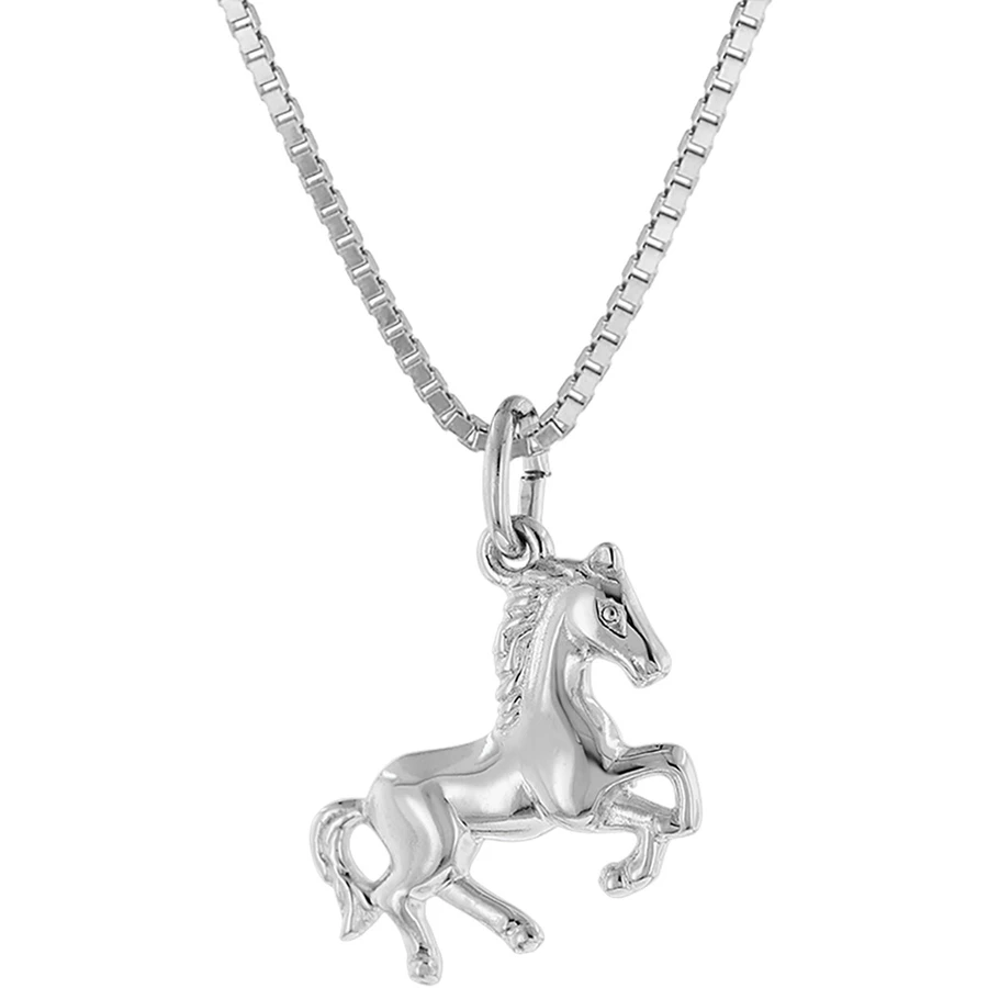 trendor Kinder-Halskette mit Pferde-Anhänger Silber silver