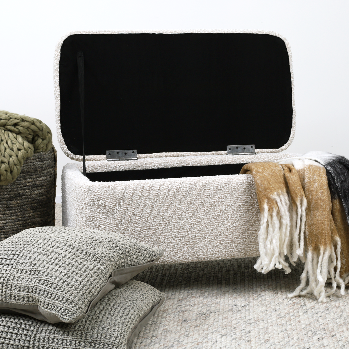 Julia bankje boucle beige