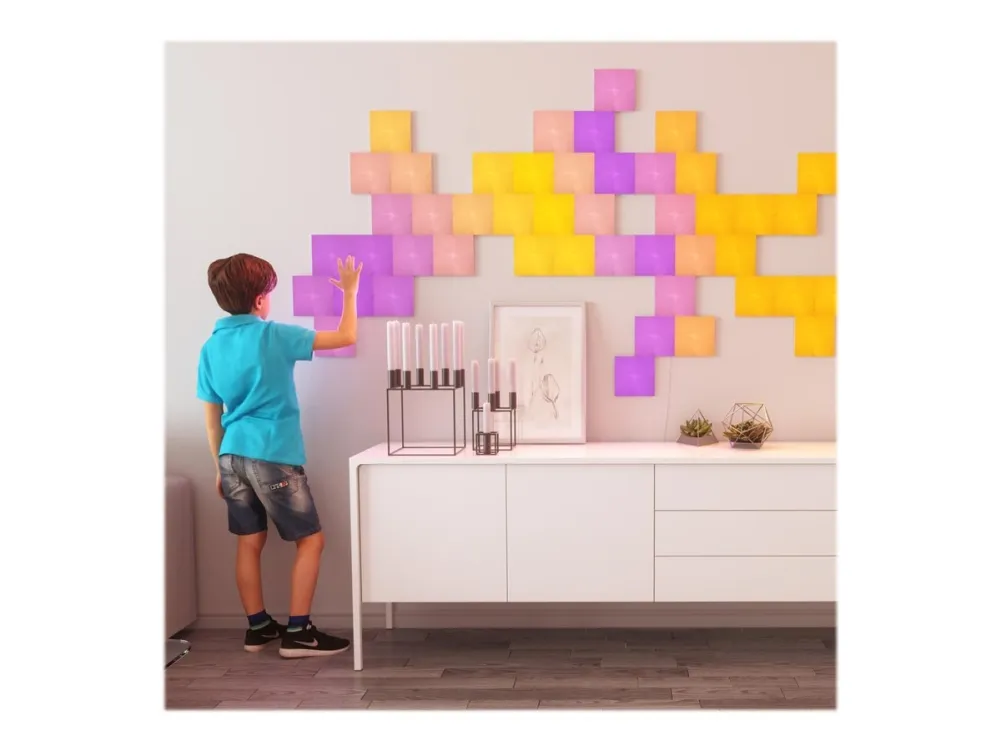 Nanoleaf Canvas Smarter Kit - Trådløst belysningssæt - LED x 17 - 1 W - 16 millioner farver - 1200-6500 K
