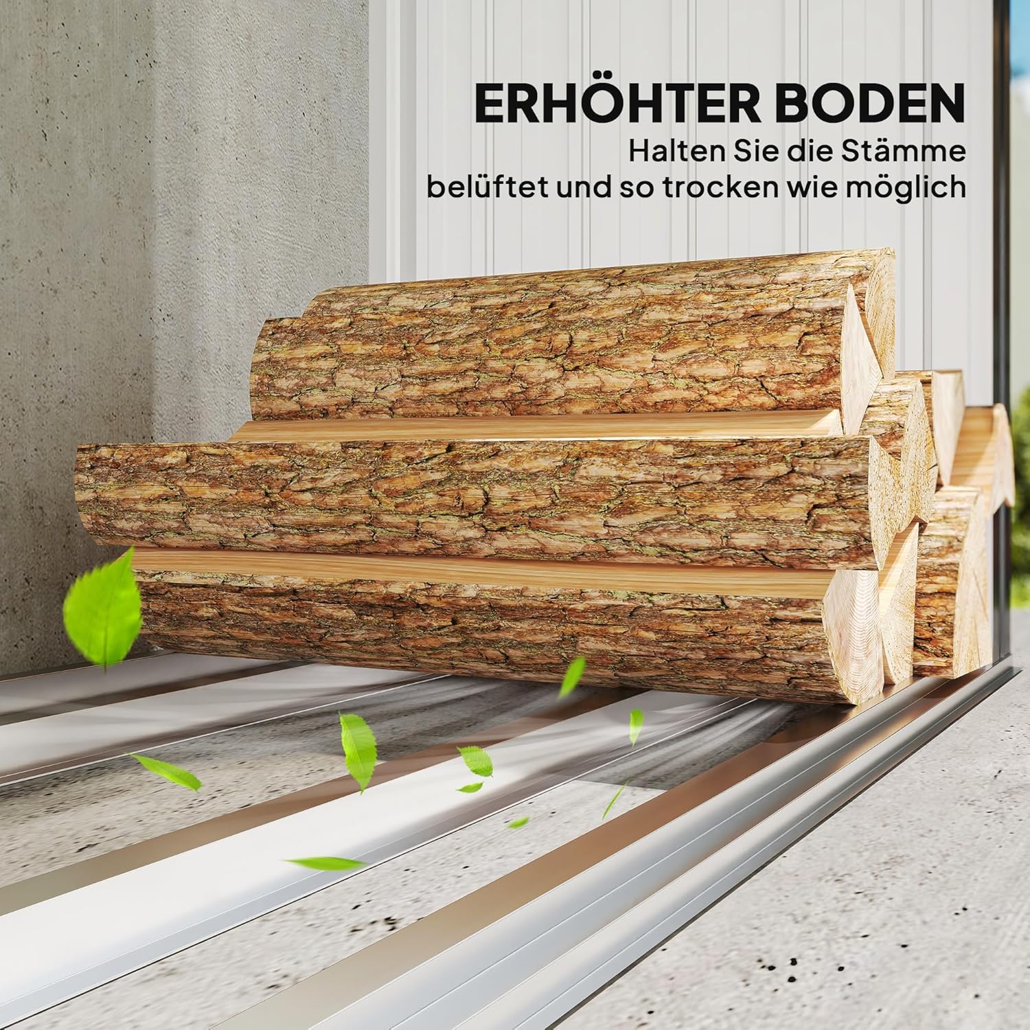 Outsunny Brennholzunterstand erhöhtes Brennholzregal mit Pultdach Schnelle Montage Kaminholzunterstand Metall Holz Lager Brennholzlager Garten Holzlager für Kaminholz Dunkelgrau