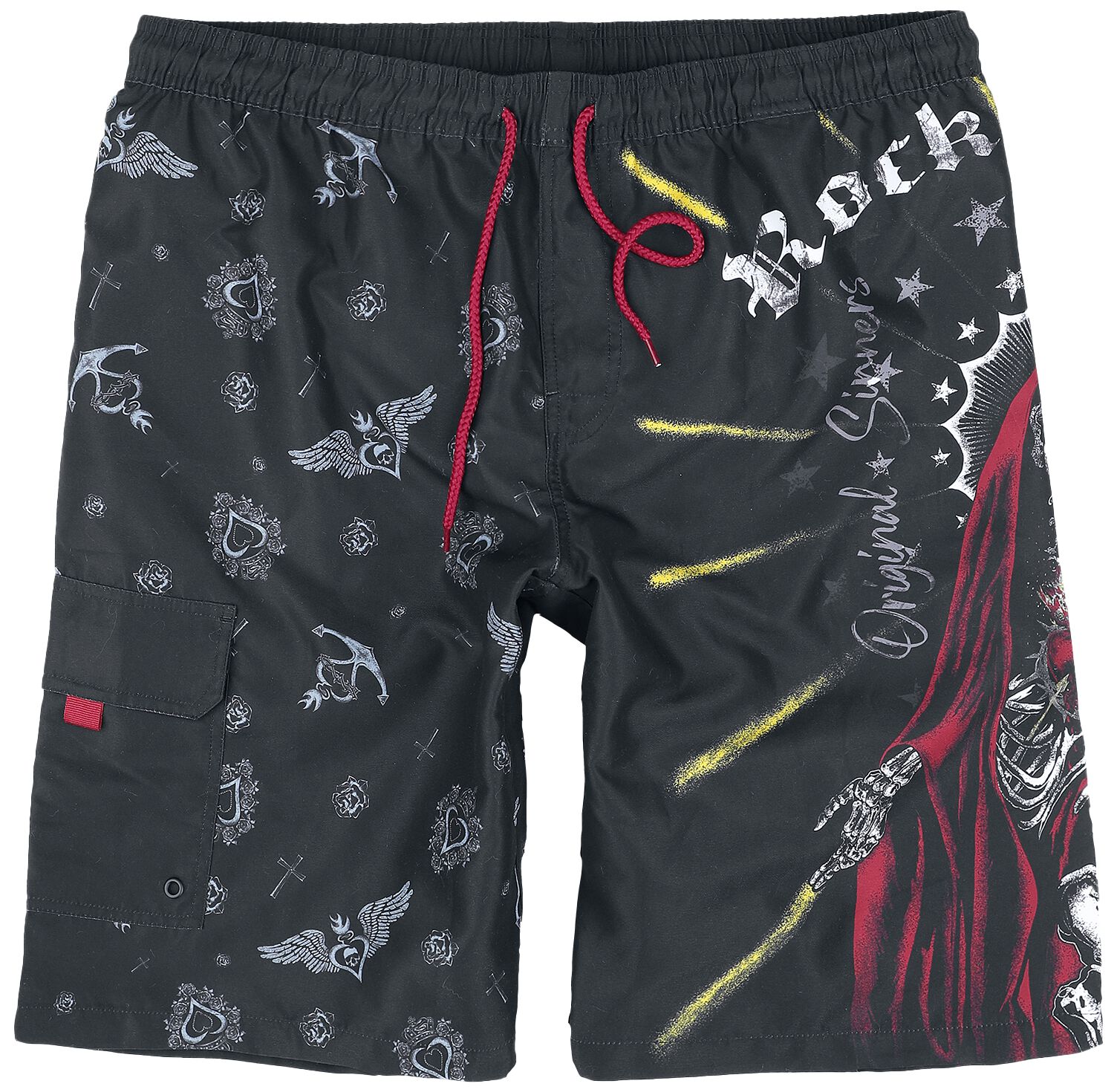 Swim Shorts With Old School Print | Rock Rebel by EMP Short de bain