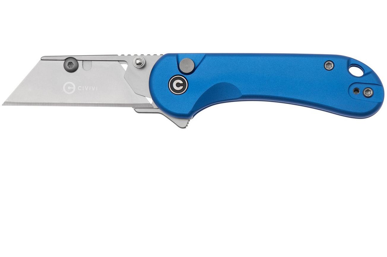 Civivi Elementum Utility C23039B-2 Blue Aluminum, Stonewashed Blade Holder, Plain 6Cr Blade utility zakmes