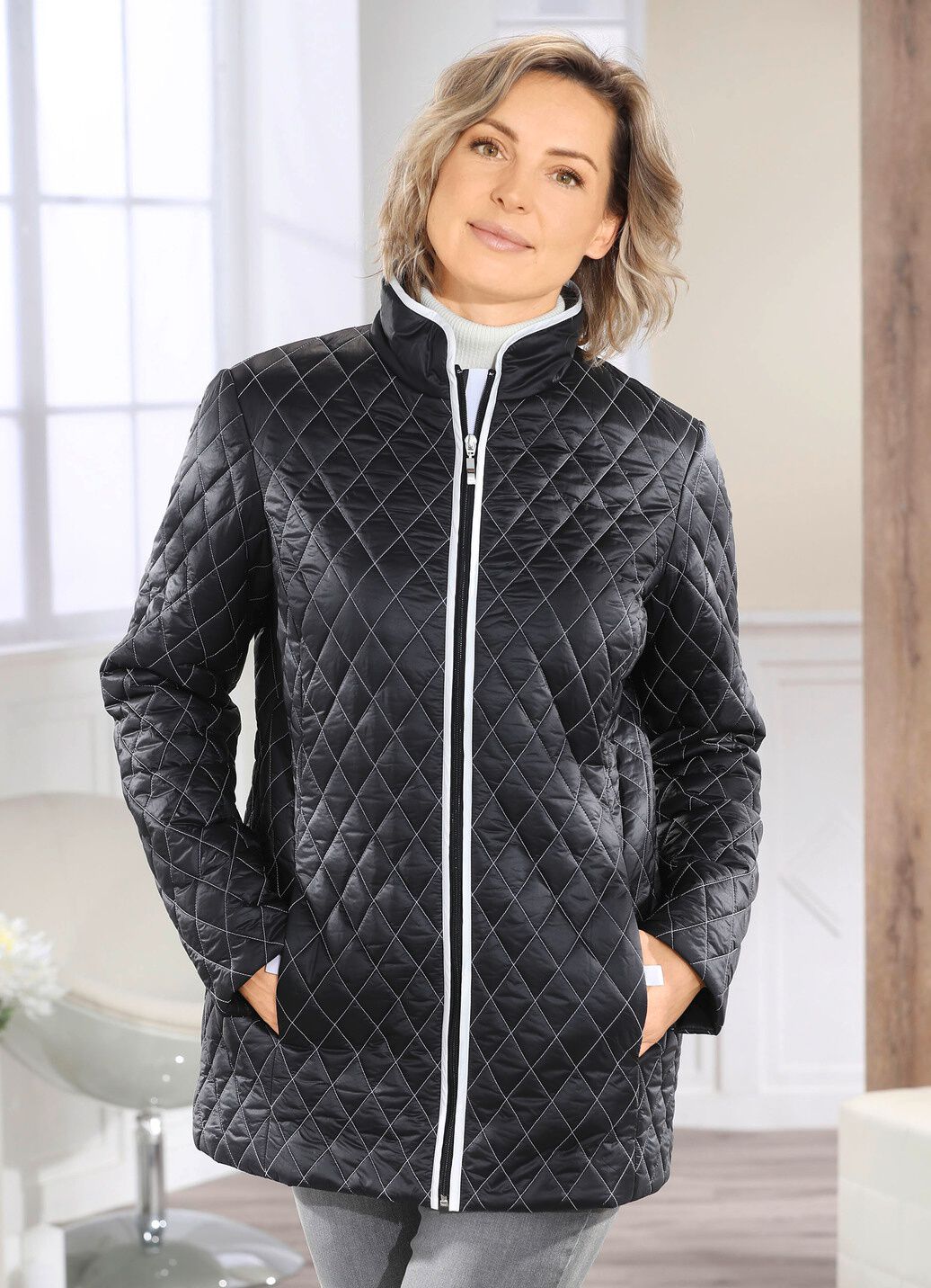 Jacke mit Rautenstepp