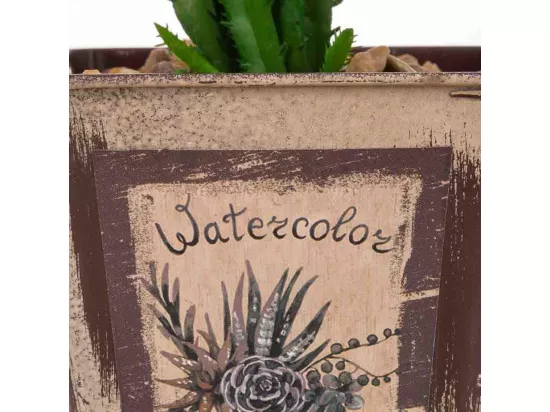 Pot avec cactus artificiel 9,5x9,5x21h