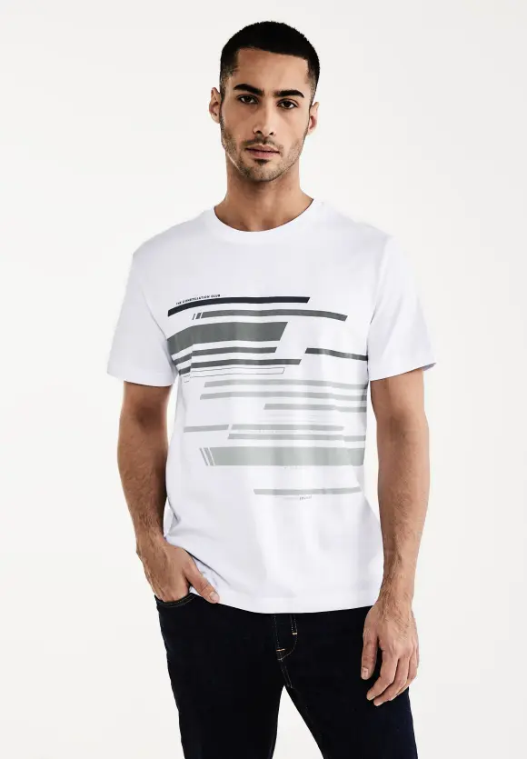 Shirt mit Brustprint - White