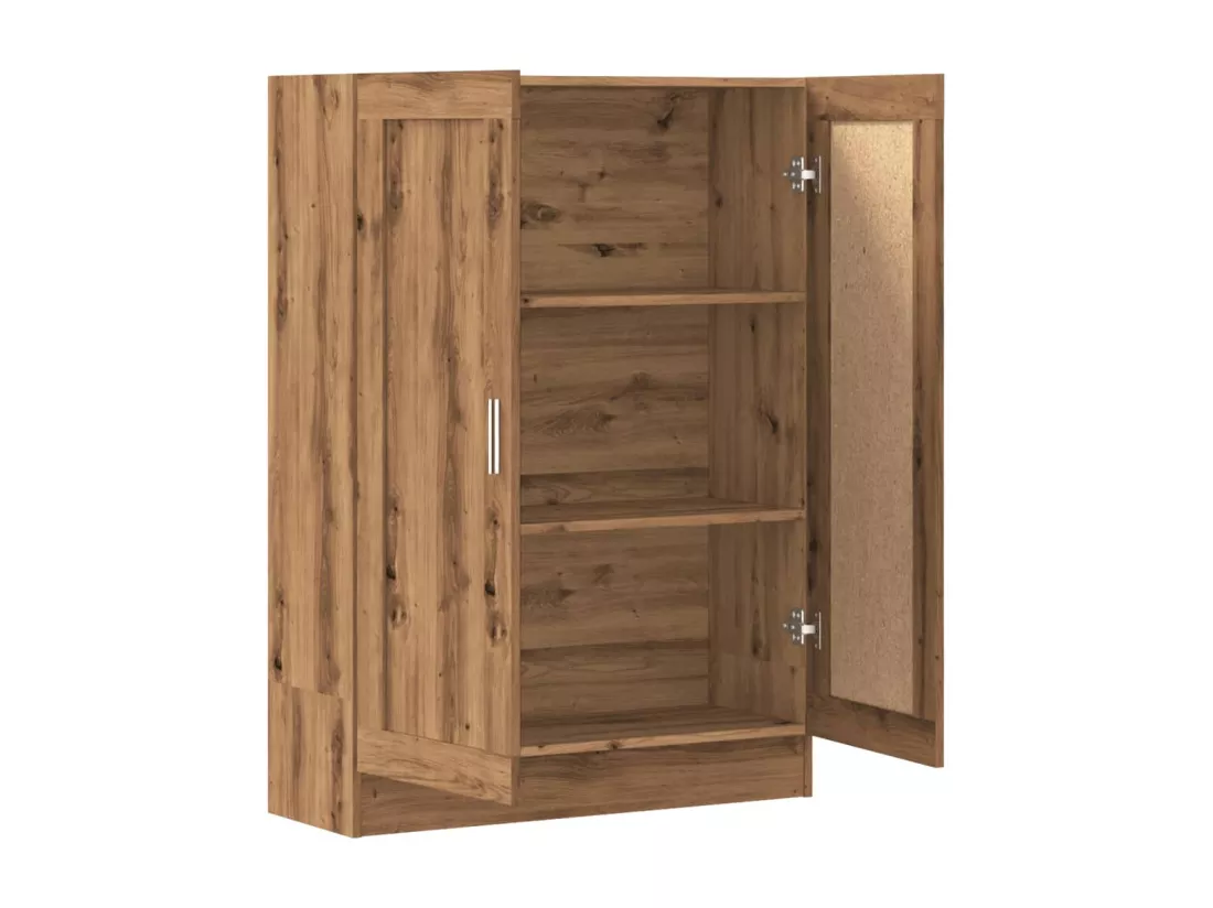 Buffet haut 63x33x180 cm gris béton bois d'ingénierie