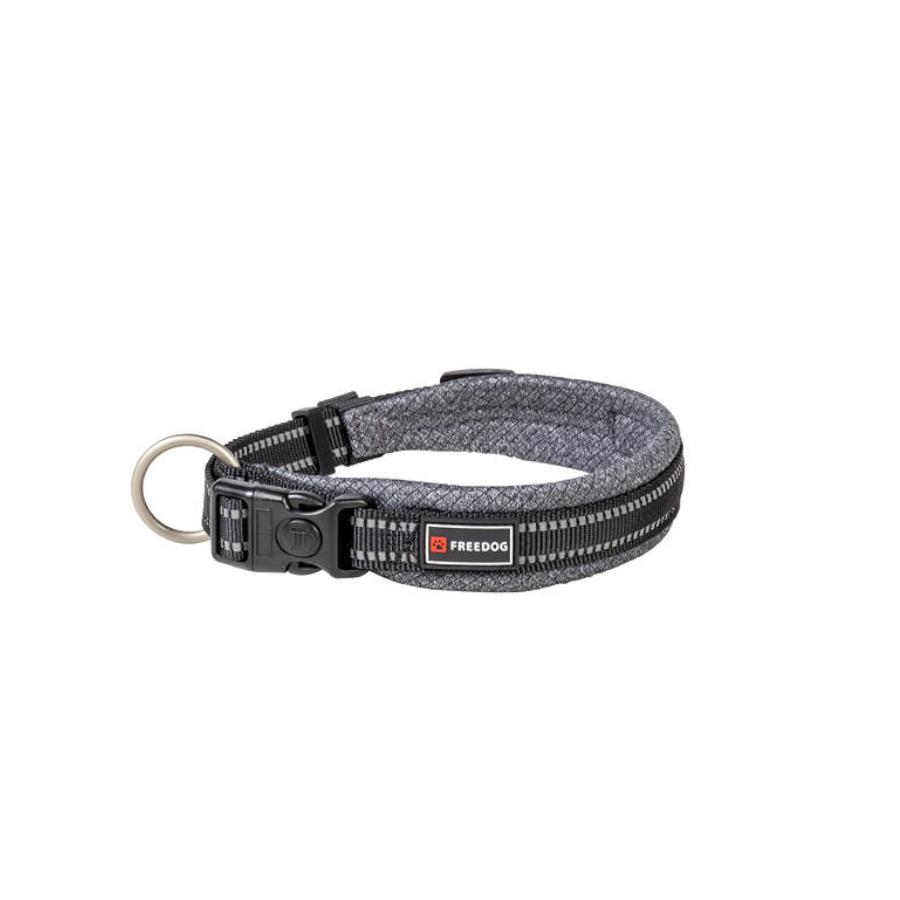 Coleira refletora cinza Freedog Shiva para cães