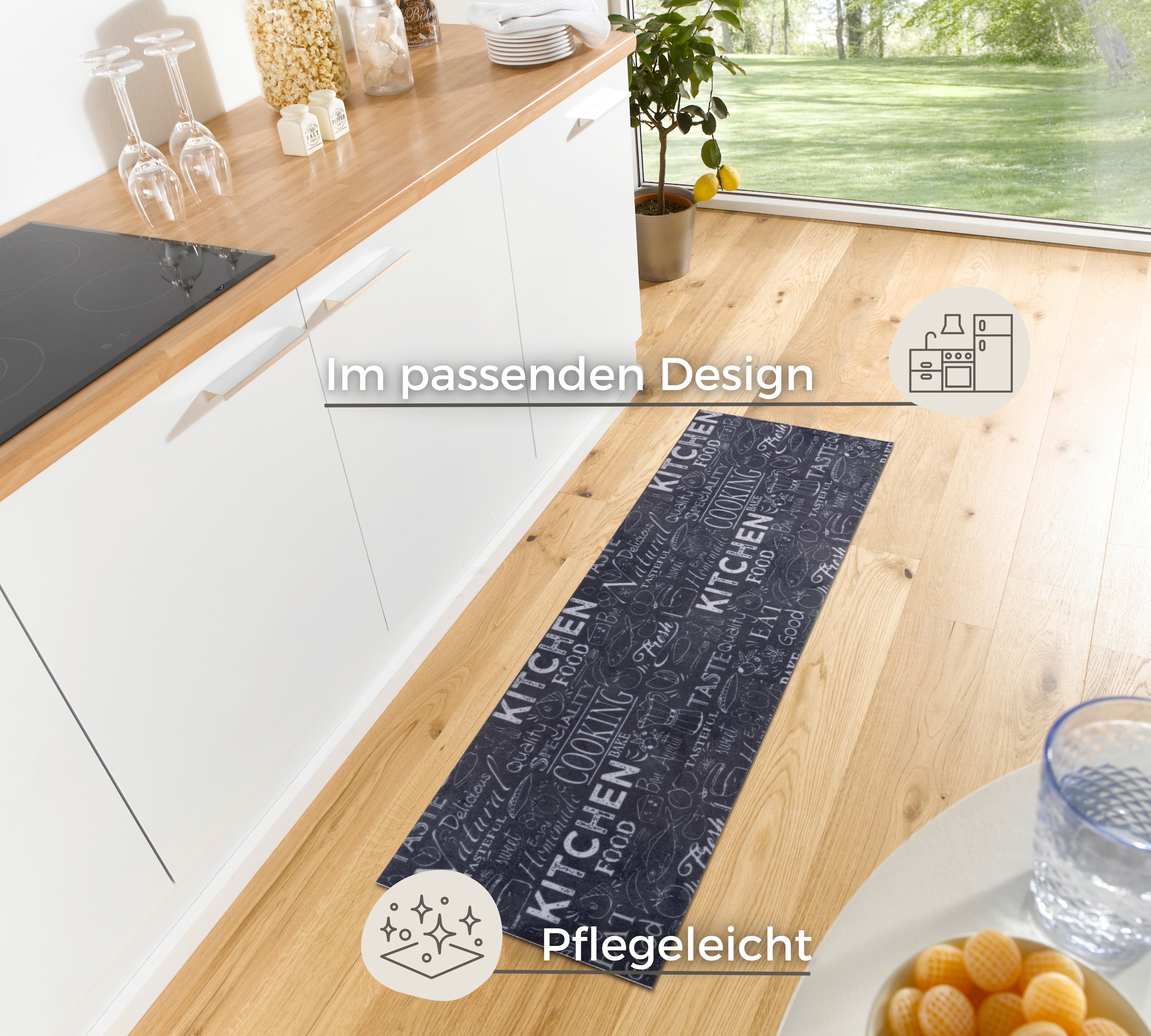 HANSE Home Küchenläufer »Wild Kitchen Board« rechteckig 3 mm Höhe Läufer, Rutschfest, Küchenteppich, Küche, Teppich, Pflegeleicht, Flur