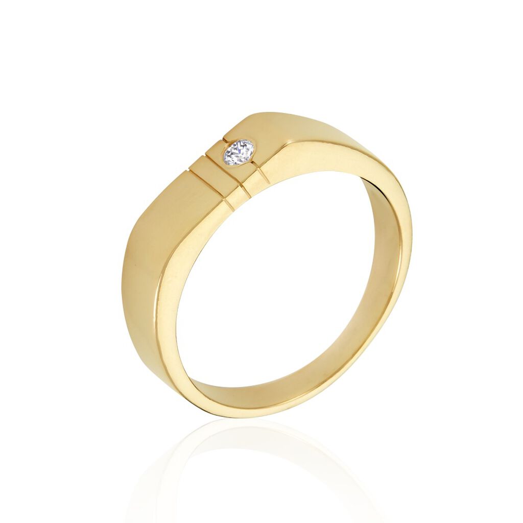 Chevalière Plaqué Or Jaune Alec Oxyde De Zirconium