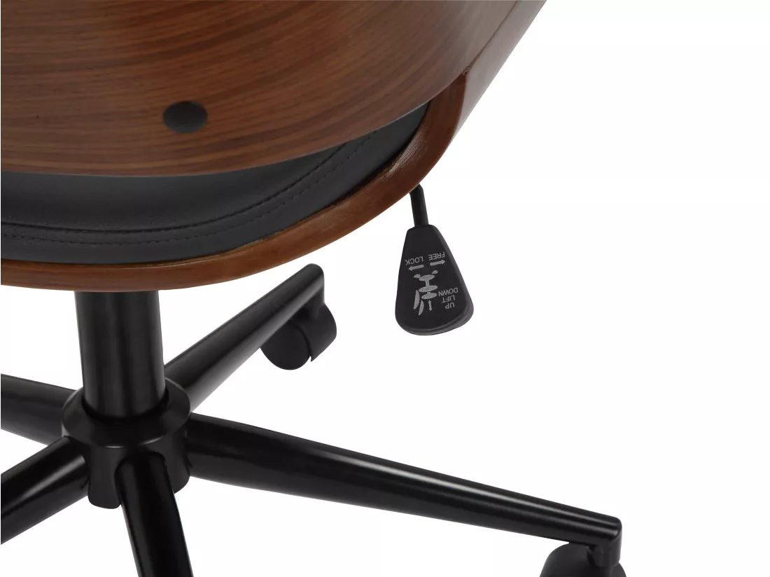Masao | Chaise de bureau en PU noir